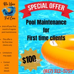 BluWave Pool Care - Don't miss our special offer for first time clients!