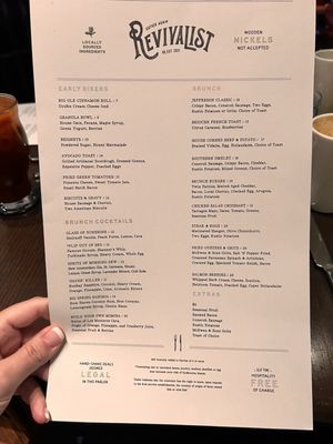 Menu photo 5 Revivalist Huntsville, AL