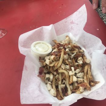 Restoration Vineyards - Chicken bacon ranch fries from the food truck "GJ Fushion" - Wine Tasting Room Near Me - Palisade, Colorado Restoration Vineyards - Chicken bacon ranch fries from the food truck "GJ Fushion" - Wine Tasting Room Near Me - Palisade, Colorado