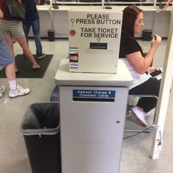 Department of Motor Vehichles - Always take a ticket on your way in! If for some reason you don't need it no harm done.