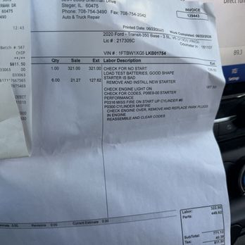 James Herr & Sons Repairing - Receipt - Auto Repair Near Me - Steger, Illinois James Herr & Sons Repairing - Receipt - Auto Repair Near Me - Steger, Illinois