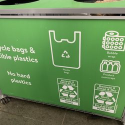 Walmart Supercenter - They have bag and plastic recycle drop off by the exits and vending machines