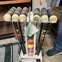 Global Neighborhood Thrift - Whaaat?! An entire croquette set, minus the metal arches we can create ourselves. $35.00 11/28/2025