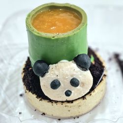 Light On The Sugar Bakery Café - Matcha Passion Fruin Bamboo Mousse, $9.50 ($8.25 last yr). Expensive but cute and yummy.