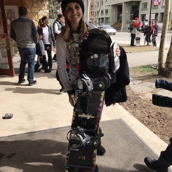 Base Mountain Sports - The wife with her new board and bindings. Stoked! - Outdoor Gear Near Me - Breckenridge, Colorado
