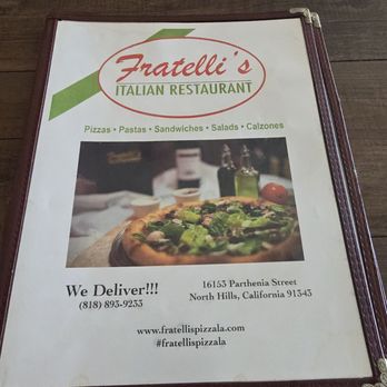 Fratelli's Pizza - Menu - Pizza Near Me - North Hills, California Fratelli's Pizza - Menu - Pizza Near Me - North Hills, California