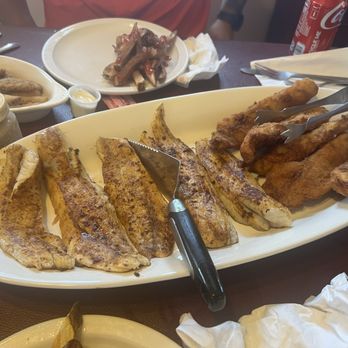 Windjammer Restaurant and Lounge - Fresh trout we caught on our own today and they cooked them for us. - Seafood Near Me - Port Mansfield, Texas Windjammer Restaurant and Lounge - Fresh trout we caught on our own today and they cooked them for us. - Seafood Near Me - Port Mansfield, Texas