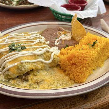 Mi Casa Restaurant - Steak green sauce enchiladas - Mexican Near Me - Mount Pocono, Pennsylvania