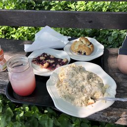 BlackBerry lemonade, biscuits & gravy, blackberry linzer tart, & blackberry scone BlackBerry lemonade, biscuits & gravy, blackberry linzer tart, & blackberry scone