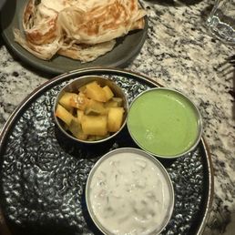 Malabar parrota and sauce platter