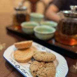 Seven Cups - Coconut Cardamom Shortbread & Walnut Cookies