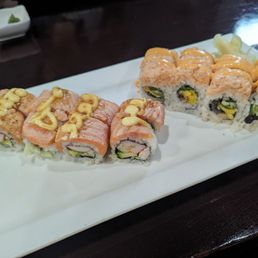 Sunshine Roll (left), Spicy Lobster Roll (right)