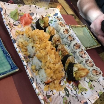 Sushi Cafe - Awesome rolls. Top to bottom: Spicy Octopus & Cucumber Lobster Volcano - Sushi Bars Near Me - Tampa, Florida