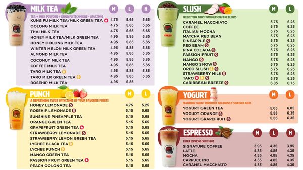 Menu photo 2 Kung Fu Tea Levittown, PA Menu photo 2 Kung Fu Tea Levittown, PA