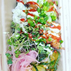 Georgetown University Farmers Market - Rice bowl with pork belly courtesy of Bun'd