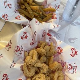 Fried pickles and popcorn shrimp Fried pickles and popcorn shrimp