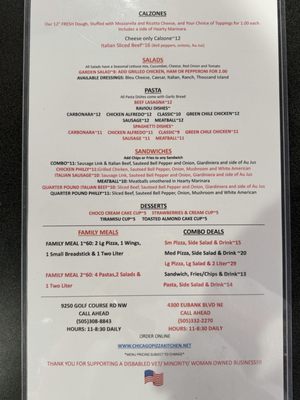 Menu photo 2 Chicago Pizza Kitchen Albuquerque, NM