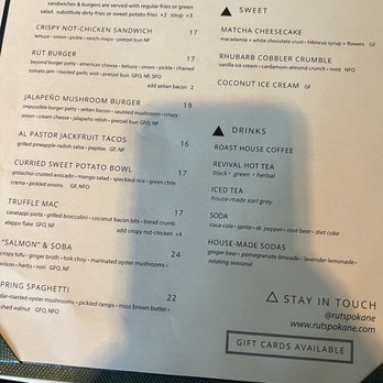 RÜT Bar & Kitchen - Menu - Vegan Near Me - Spokane, Washington RÜT Bar & Kitchen - Menu - Vegan Near Me - Spokane, Washington