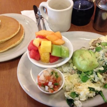 Millbrae Pancake House - Veggie scramble with pancakes instead of bread($11.75). - American Near Me - Millbrae, California Millbrae Pancake House - Veggie scramble with pancakes instead of bread($11.75). - American Near Me - Millbrae, California