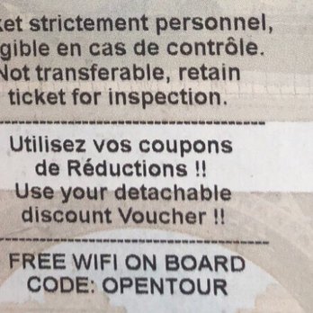 Open Tour Paris - Receipt/ WiFi info - Bus Tours Near Me - Paris, 75