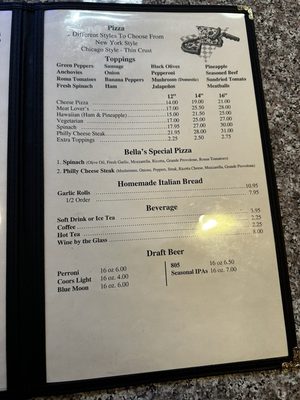 Menu photo 6 Bella's Pizza Villa Murrieta, CA