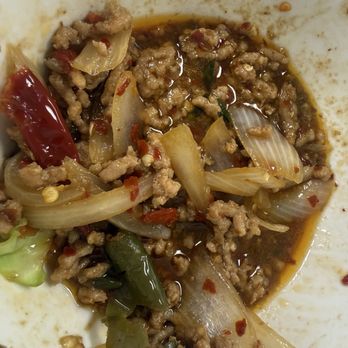 Bann Thai - Fried Ground Pork. Spicy and a little sweet. Didn't get a photo before we dug in. - Thai Near Me - Maize, Kansas