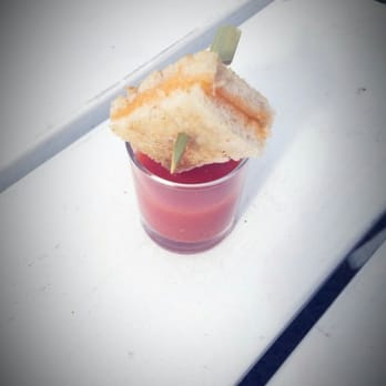 Chef's Table Catering - Appetizer:  tomato soup shooters with grilled cheese - Wedding Planning Near Me - San Luis Obispo, California
