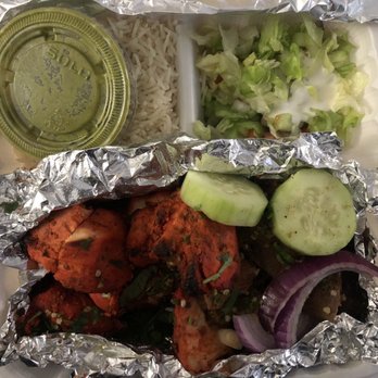 Kabab Hut - Chicken, beef and sausage combo. W rice salad - Indian Near Me - Catonsville, Maryland