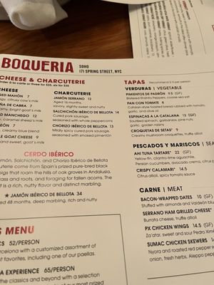Menu photo 1 Boqueria Soho New York, NY Menu photo 1 Boqueria Soho New York, NY