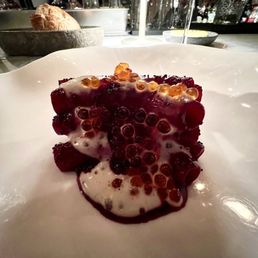 red beet * smoked eel * poppy seed * trout roe red beet * smoked eel * poppy seed * trout roe