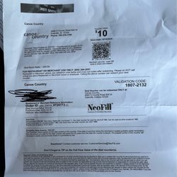 Canoe Country - This is the voucher they refused to honor. Not even a partial amount. They blamed it on the radio station as if they had no part in it.