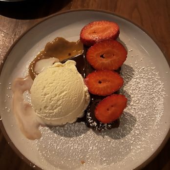Nomade - MAYAN KI'XOCOLATL aka chocolate tamale with strawberries and ice cream (you pick chocolate or vanilla) - Mexican Near Me - Austin, Texas