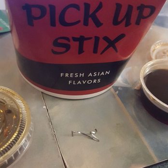Pick Up Stix Fresh Asian Flavors - What we found in our fried rice.... - Chinese Near Me - Anaheim, California Pick Up Stix Fresh Asian Flavors - What we found in our fried rice.... - Chinese Near Me - Anaheim, California