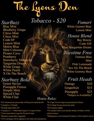 The Lyon's Den Hookah Lounge by null