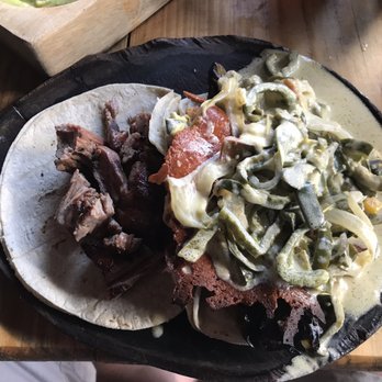 El Itacate - Arranchera taco on the left and Chile's pulpo on the right - Tacos Near Me - Sayulita, NAY