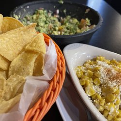 El Fogon - Large chips, Street Corn with Mayo and Cheese and Guacamole on Stone!