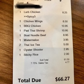 Rao Thai Eatery - Total of my meal - Thai Near Me - Elk Grove, California Rao Thai Eatery - Total of my meal - Thai Near Me - Elk Grove, California