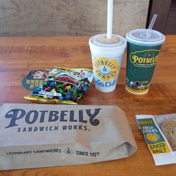 Potbelly Sandwich Shop - Sandwich, Zapp's Voodoo Chips, Oreo milkshake, fountain drink, cookie - Salad Near Me - Westerville, Ohio
