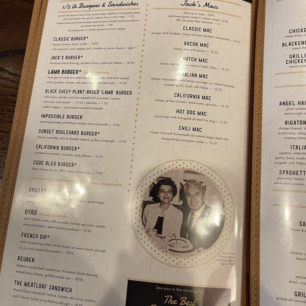 Jack's Restaurant & Bar - Burger, Sandwich and Jack's Mac menu at Jack's Restaurant & Bar in San Bruno. - American Near Me - San Bruno, California Jack's Restaurant & Bar - Burger, Sandwich and Jack's Mac menu at Jack's Restaurant & Bar in San Bruno. - American Near Me - San Bruno, California