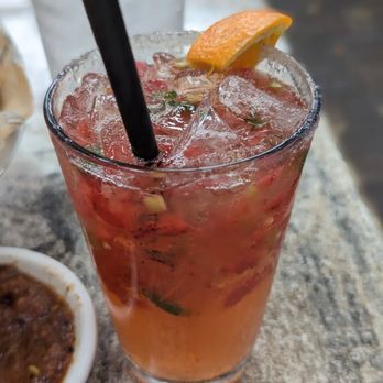 The Velvet Cactus - Don Julio Cadillac Margarita with strawberries and jalapenos - Mexican Near Me - New Orleans, Louisiana The Velvet Cactus - Don Julio Cadillac Margarita with strawberries and jalapenos - Mexican Near Me - New Orleans, Louisiana