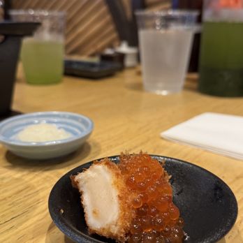 Ten no Meshi - Scallop Katsu with Ikura that comes with the plate - Japanese Near Me - Los Angeles, California Ten no Meshi - Scallop Katsu with Ikura that comes with the plate - Japanese Near Me - Los Angeles, California