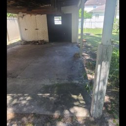 This carport was filled to the rafters with junk. Neighbors were threatening calling code enforcement. This carport was filled to the rafters with junk. Neighbors were threatening calling code enforcement.