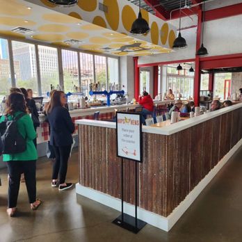 Hops & Hens - people standing in line at the counter - Chicken Shop Near Me - Dallas, Texas