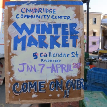 Charles Square Farmers Market - a sign for the winter market - Farmers Market Near Me - Cambridge, Massachusetts