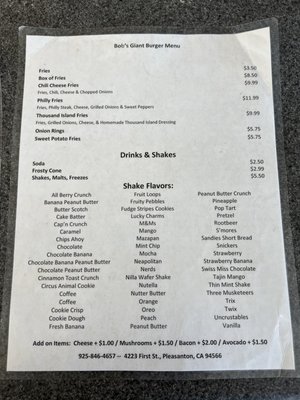 Menu photo 5 Bob's Giant Burgers Pleasanton, CA Menu photo 5 Bob's Giant Burgers Pleasanton, CA