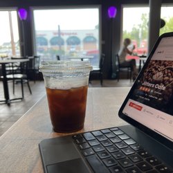 Jitters Cafe - Iced coffee looking toward the big windows
