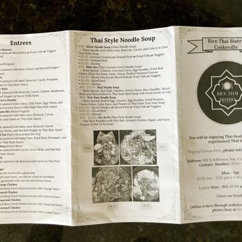 Rice Thai Bistro - Menu - Thai Near Me - Cookeville, Tennessee Rice Thai Bistro - Menu - Thai Near Me - Cookeville, Tennessee