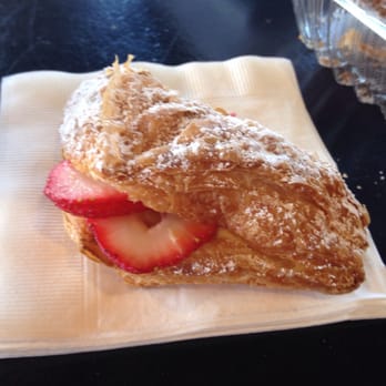 7 Leaves Cafe - Croissant with strawberries and cream. - Coffee & Tea Near Me - Cypress, California