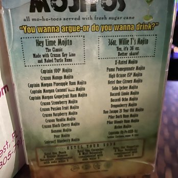 Willie T's - Mojito menu - Bars Near Me - Key West, Florida Willie T's - Mojito menu - Bars Near Me - Key West, Florida