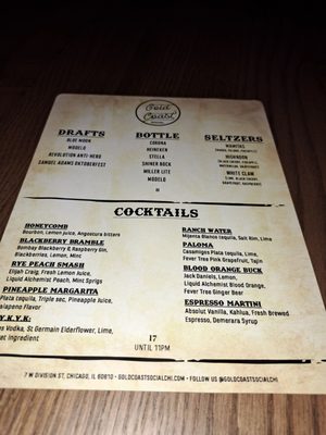 Menu photo 5 Gold Coast Social Chicago, IL